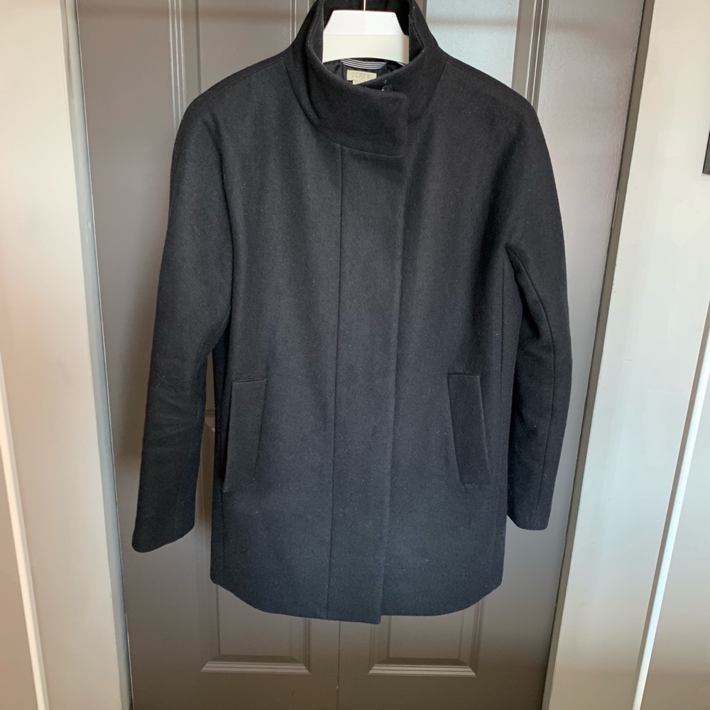 J crew cocoon city coat black 6